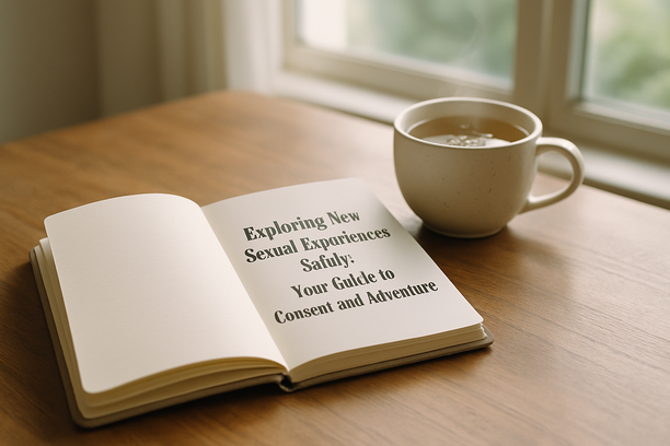 alt_text: A journal and herbal tea on a wooden table, bathed in soft light from a nearby window.
